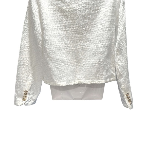 NEW Tweed like Lady Jacket w beautiful details summery light weight. Fits like M - Picture 4 of 9
